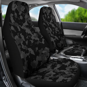 Camo Car Seat Covers Dark Gray and Black Seat Protectors Camouflage Pattern