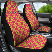 Load image into Gallery viewer, Pink Magenta With Retro Hippie Flower Pattern Car Seat Covers
