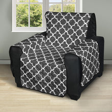 Load image into Gallery viewer, Dark Gray and White Quatrefoil Furniture Slipcover Protectors
