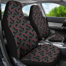 Load image into Gallery viewer, Charcoal Gray Black Polka Dots With Lipstick Tubes Car Seat Covers
