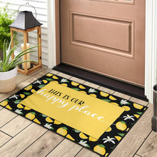 Load image into Gallery viewer, This Is Our Happy Place Lemon Pattern Welcome Mats
