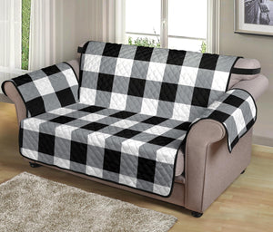 Buffalo Check Loveseat Slipcover Protector 54" Seat Width Black, White and Gray
