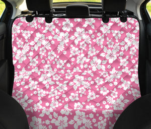 Pink and White Hibiscus Back Seat Cover For Pets Dog Hammock