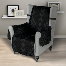 Load image into Gallery viewer, Black With Gray Ethnic Tribal Pattern Armchair Slipcover Protector For Up To 23&quot; Seat Width
