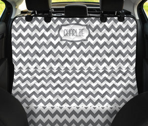 Charlie Pet Seat Cover Gray and White Chevron Back Bench Protector