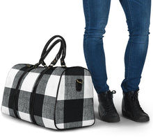 Load image into Gallery viewer, Black and White Buffalo Check Duffel Bag Travel Bag
