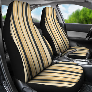 Tuscan Stripes Striped Neutral Colors Tan and Black Car Seat Covers