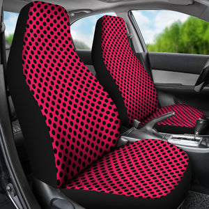 Magenta and Black Polka Dot Car Seat Covers Set