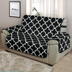 Black and White Quatrefoil Pattern Furniture Slipcover Protectors