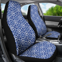 Load image into Gallery viewer, Blue White Shibori Dye Car Seat Covers Abstract Ethnic Boho Pattern
