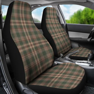Woodland Plaid Green, Brown Car Seat Covers Set