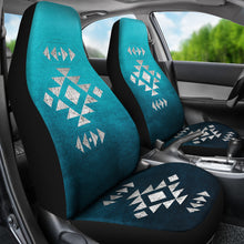 Load image into Gallery viewer, Teal Ombre With Tribal Ethnic Design Car Seat CO\overs Set

