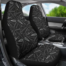 Load image into Gallery viewer, Kitchen Tools Cooking Car Seat Covers Chalky Black and White
