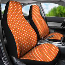 Load image into Gallery viewer, Orange and White Polkadot Car Seat Covers Set

