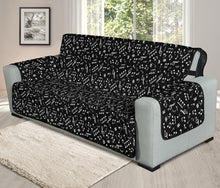Load image into Gallery viewer, Black and White Music Notes Pattern Oversized Sofa Couch Cover Protector
