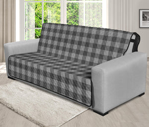 Gray Buffalo Plaid Futon Cover Couch Sofa Protector 70" Seat Width Slip Cover