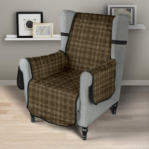 Green, Brown Plaid Pattern Armchair Slipcover
