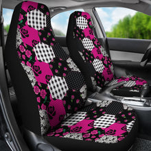 Load image into Gallery viewer, Hot Pink Shabby Chic Patchwork Quilt With Roses Style Car Seat Covers
