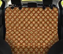 Load image into Gallery viewer, Brown With Orange Retro Hippie Flowers Pet Hammock Back Seat Cover
