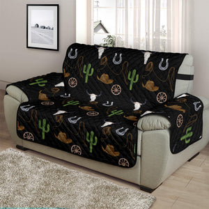 Western Cowboy Pattern on Black Furniture Slipcover Protectors