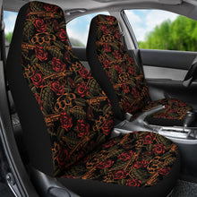 Load image into Gallery viewer, Roses With Grenades, Guns and Brass Knuckles Car Seat Covers Weapons Pattern Seat Protectors

