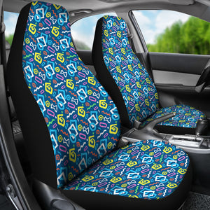 Colorful 80's Abstract Pattern Car Seat Covers