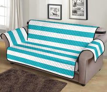 Load image into Gallery viewer, Turquoise White Striped Furniture Slipcover Protectors
