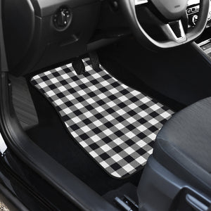 Black and White Buffalo Plaid Front Car Floor Mats