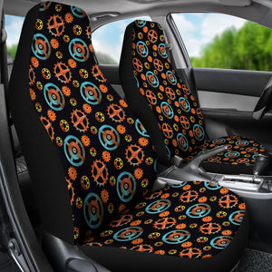 Black With Steampunk Pattern Car Seat Covers