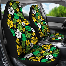 Load image into Gallery viewer, Golden Yellow Hibiscus Flower Car Seat Covers In Hawaiian Tropical Pattern Set of 2
