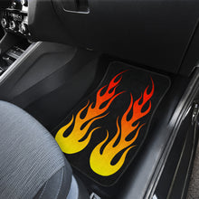 Load image into Gallery viewer, Flames on Black Car Floor Mats Set of 4 Front and Back
