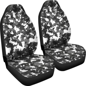 Snow Camo Car Seat Covers Camouflage White, Black, Gray Seat Protectors