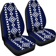 Load image into Gallery viewer, Navy and White Tribal Ethnic Pattern Car Seat Covers Set
