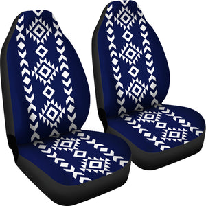 Navy and White Tribal Ethnic Pattern Car Seat Covers Set