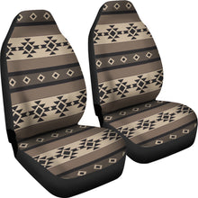 Load image into Gallery viewer, Neutral Brown, Black and Tan Tribal Boho Car Seat Covers Set of 2
