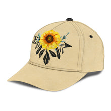 Load image into Gallery viewer, Tan With Boho Sunflower Dreamcatcher On Classic Style Hat Baseball Cap
