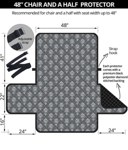 Gray Damask Pattern Furniture Slipcover Protectors