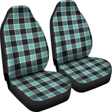 Load image into Gallery viewer, Turquoise and Black Plaid Check Car Seat Covers
