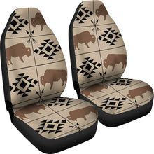 Load image into Gallery viewer, Bison Car Seat Covers Tan, Brown, Black With Ethnic Symbols and Arrows
