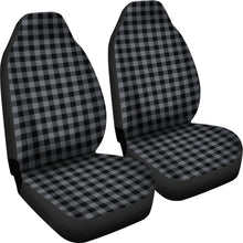 Load image into Gallery viewer, Dark Grey Buffalo Plaid Car Seat Covers
