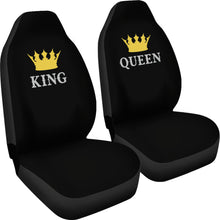 Load image into Gallery viewer, King and Queen His and Hers Car Seat Covers Set In Black
