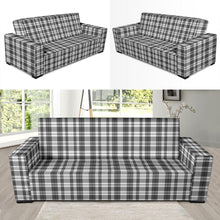 Load image into Gallery viewer, Gray and White Plaid Pattern Stretch Sofa Slipcover Protector
