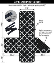 Load image into Gallery viewer, Black and White Quatrefoil Pattern Furniture Slipcover Protectors
