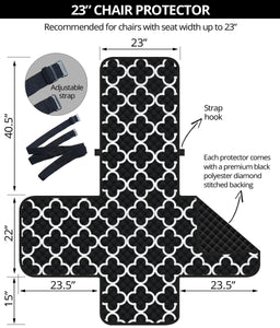 Black and White Quatrefoil Pattern Furniture Slipcover Protectors