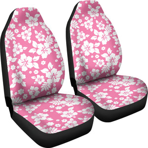 Pink and White Hibiscus Car Seat Covers To Match Back Seat