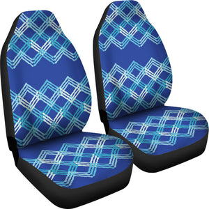 Blue Teal White Car Seat Covers