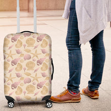 Load image into Gallery viewer, Seashell Pattern on Antique White Background Luggage Cover Suitcase Protector
