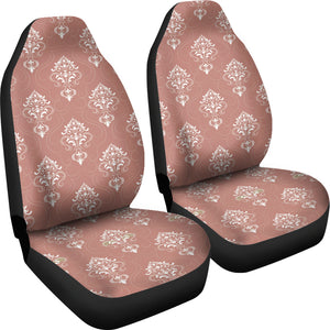 Rose Gold Damask Pattern Car Seat Covers Set