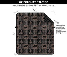 Load image into Gallery viewer, Brown and Black Plaid Lodge Style Patchwork Pattern Futon Sofa Slipcover Protector
