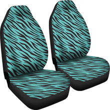 Load image into Gallery viewer, Turquoise Teal Zebra Stripe Animal Print Car Seat Covers
